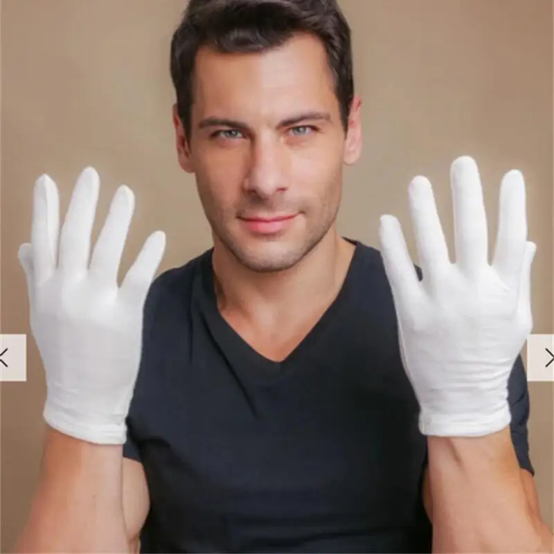 Body Jewelry Websites - 6Pairs White Cotton Work Gloves for