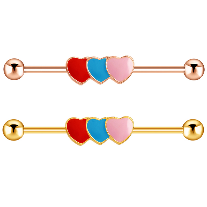 Industrial Barbell Long - Stainless Steel Cat Industrial Piercing Barbell