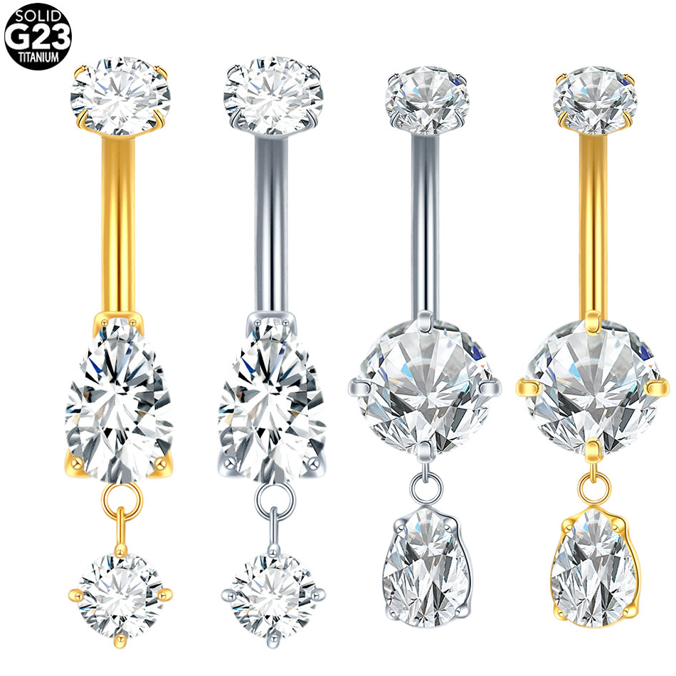 Body Jewelry Internally Threaded - ﻿ 1/5pcs Waterdrop Zircon Pendant Belly
