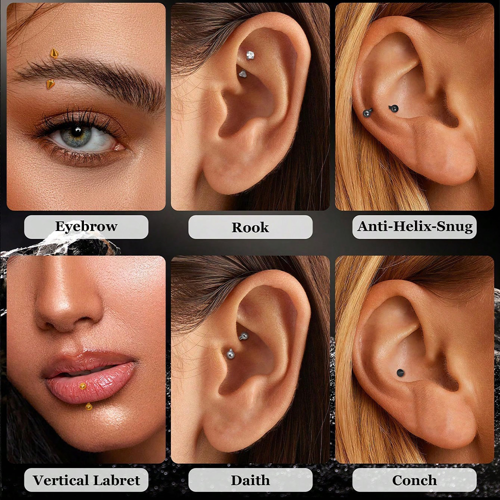 6pcs/Set G23 Titanium Small Cu - огляд і ціна Body Jewelry Vertical Labret