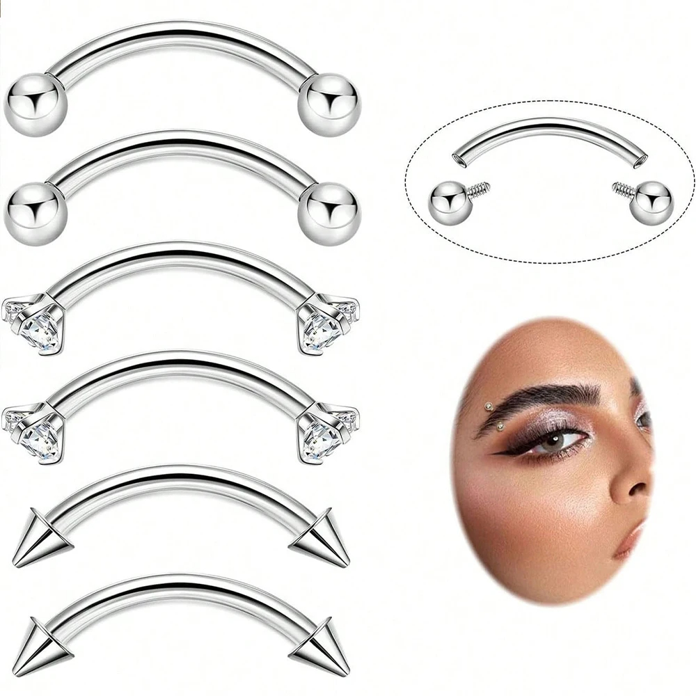 6pcs/Set G23 Titanium Small Cu - огляд і ціна Body Jewelry Vertical Labret