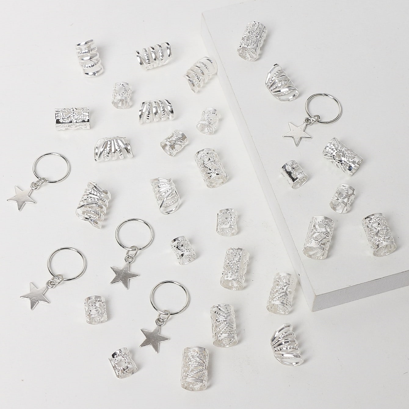 35pcs/set Silver Five-pointed  - огляд і ціна Body Jewelry Websites