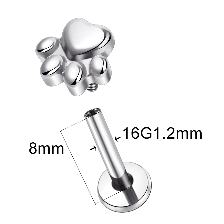 1pcs Implant Grade Titanium Pu - огляд і ціна Body Jewelry Internally Threaded