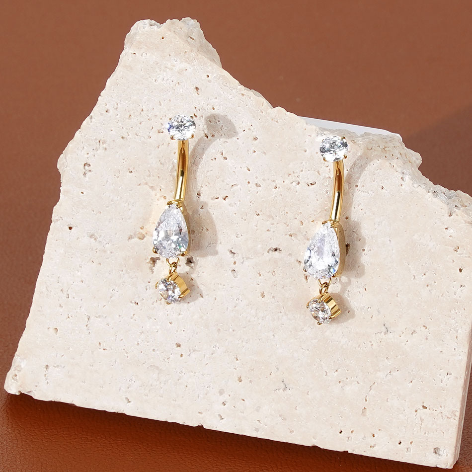 1/5pcs Waterdrop Zircon Pend - огляд і ціна Body Jewelry Internally Threaded