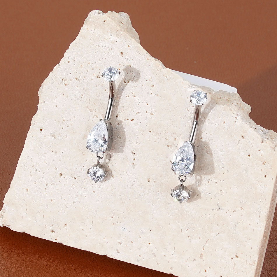  1/5pcs Waterdrop Zircon Pend - огляд і ціна Body Jewelry Internally Threaded