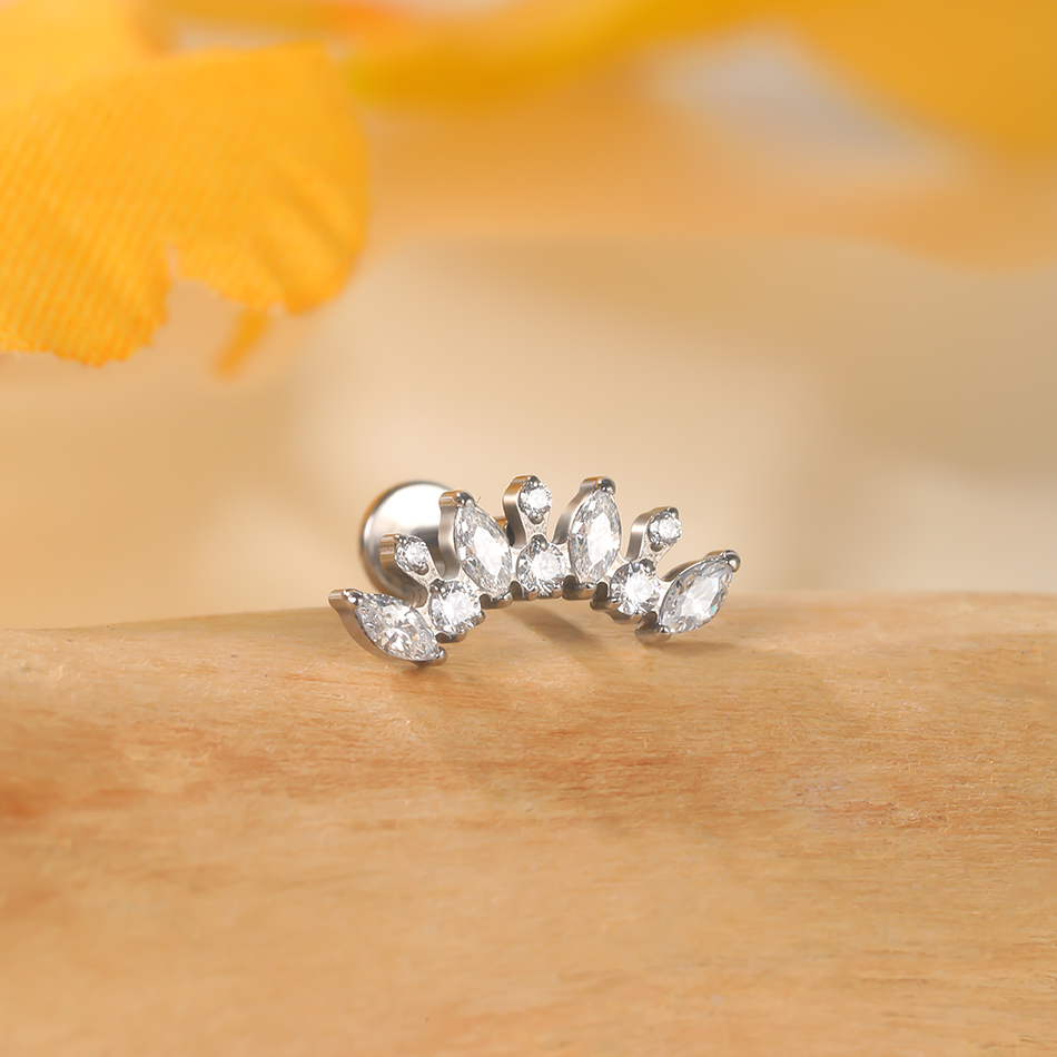 1PC Titanium Zirconia Dolphin  - огляд і ціна Body Jewelry Internally Threaded