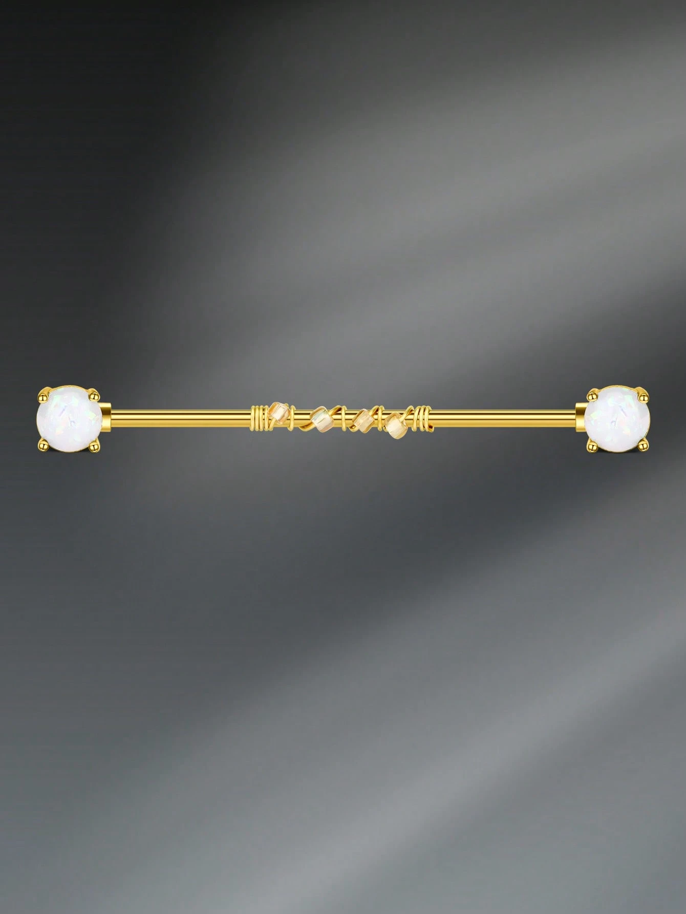 14G 38Mm Gold Industrial Barbe - огляд і ціна Body Jewelry Industrial