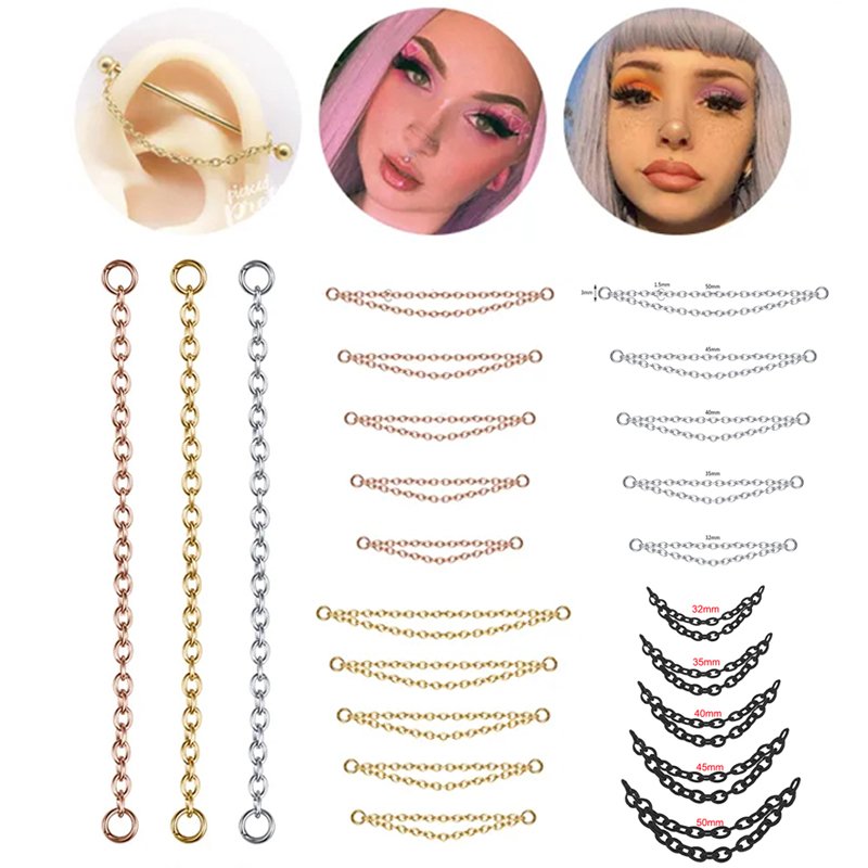 1PC Silver/Gold Color Nose Cha - огляд і ціна Body Jewelry Industrial