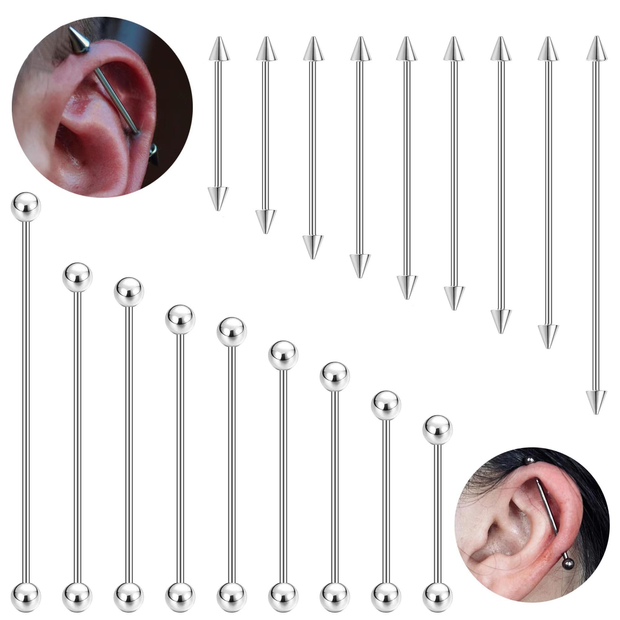 1pc 316L Surgical Steel Indust - огляд і ціна Industrial Barbell Long