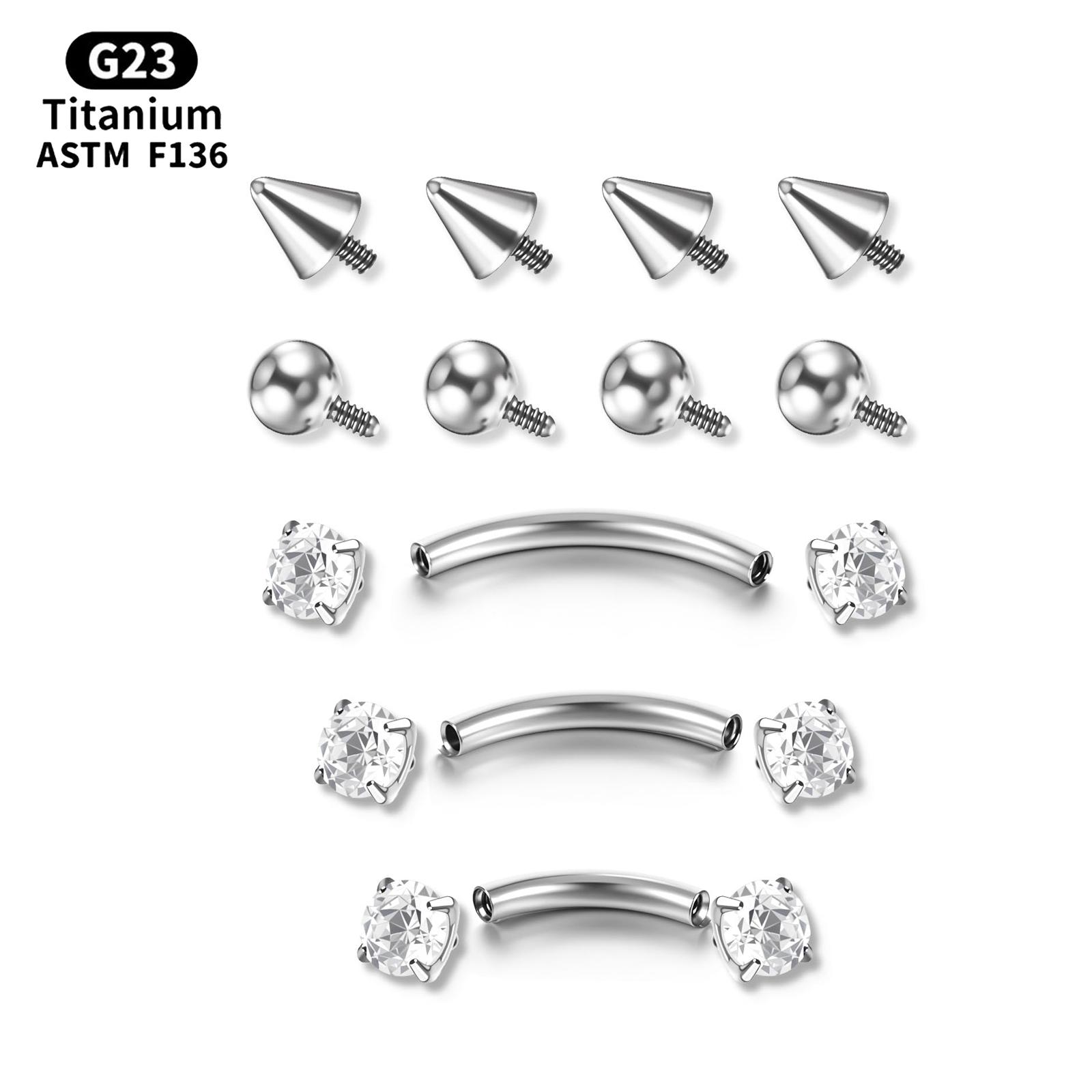 17Pcs Titanium Internal Thread - огляд і ціна Body Jewelry Vertical Labret