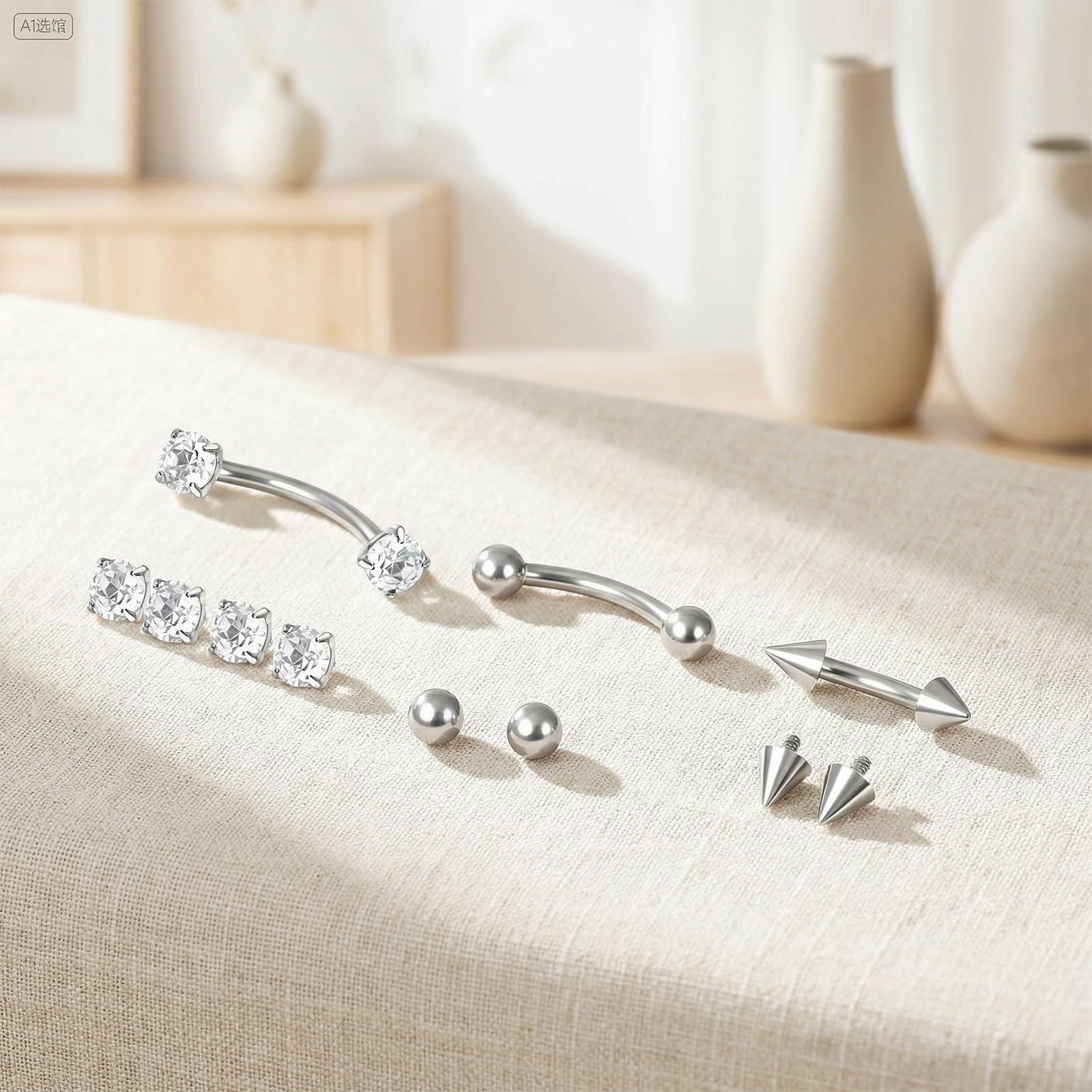 17Pcs Titanium Internal Thread - огляд і ціна Body Jewelry Vertical Labret