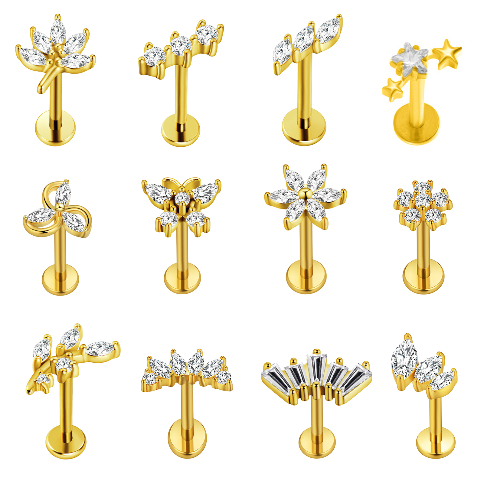 Maple Leaf Labret Piercing Sta - огляд і ціна Body Jewelry Internally Threaded