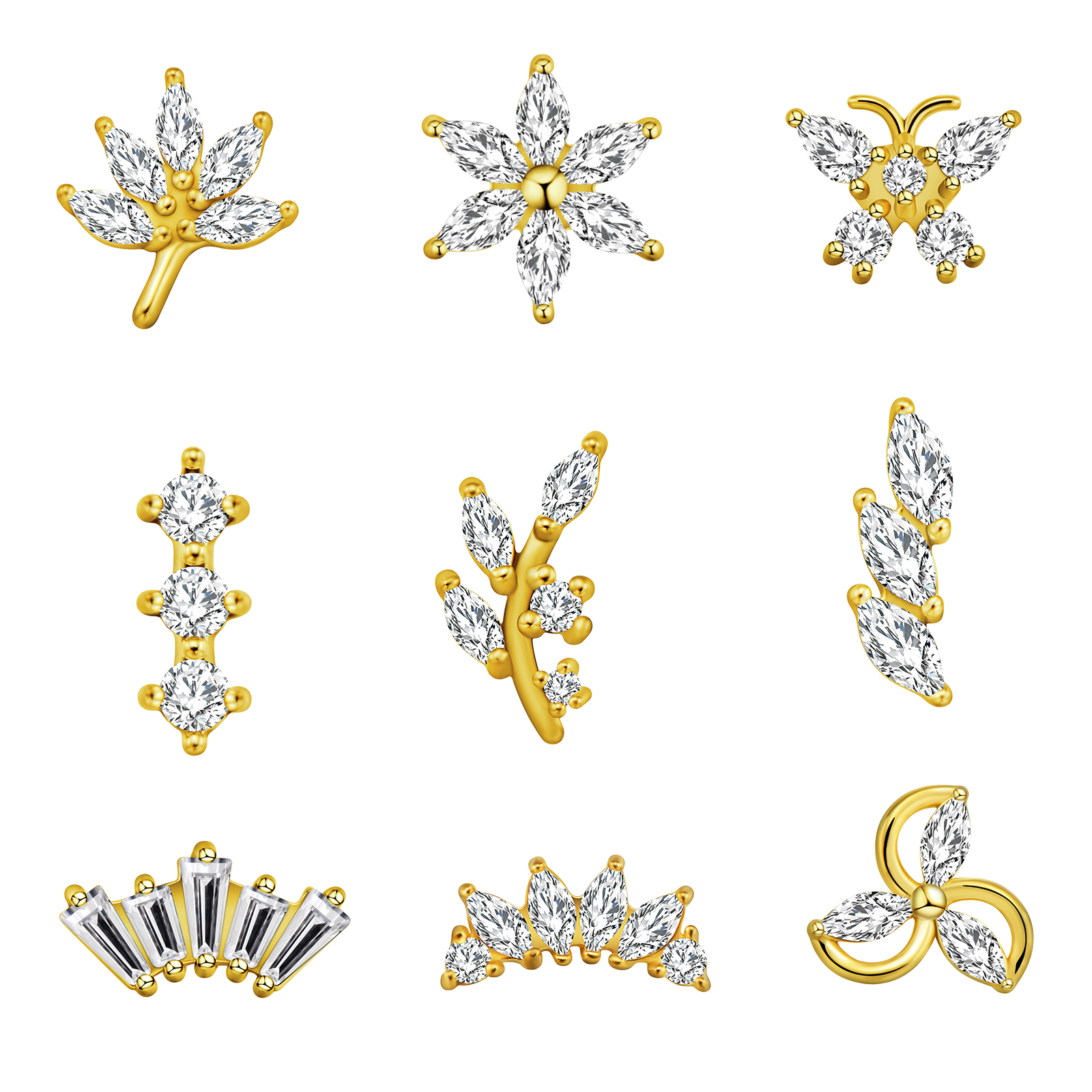 Maple Leaf Labret Piercing Sta - огляд і ціна Body Jewelry Internally Threaded