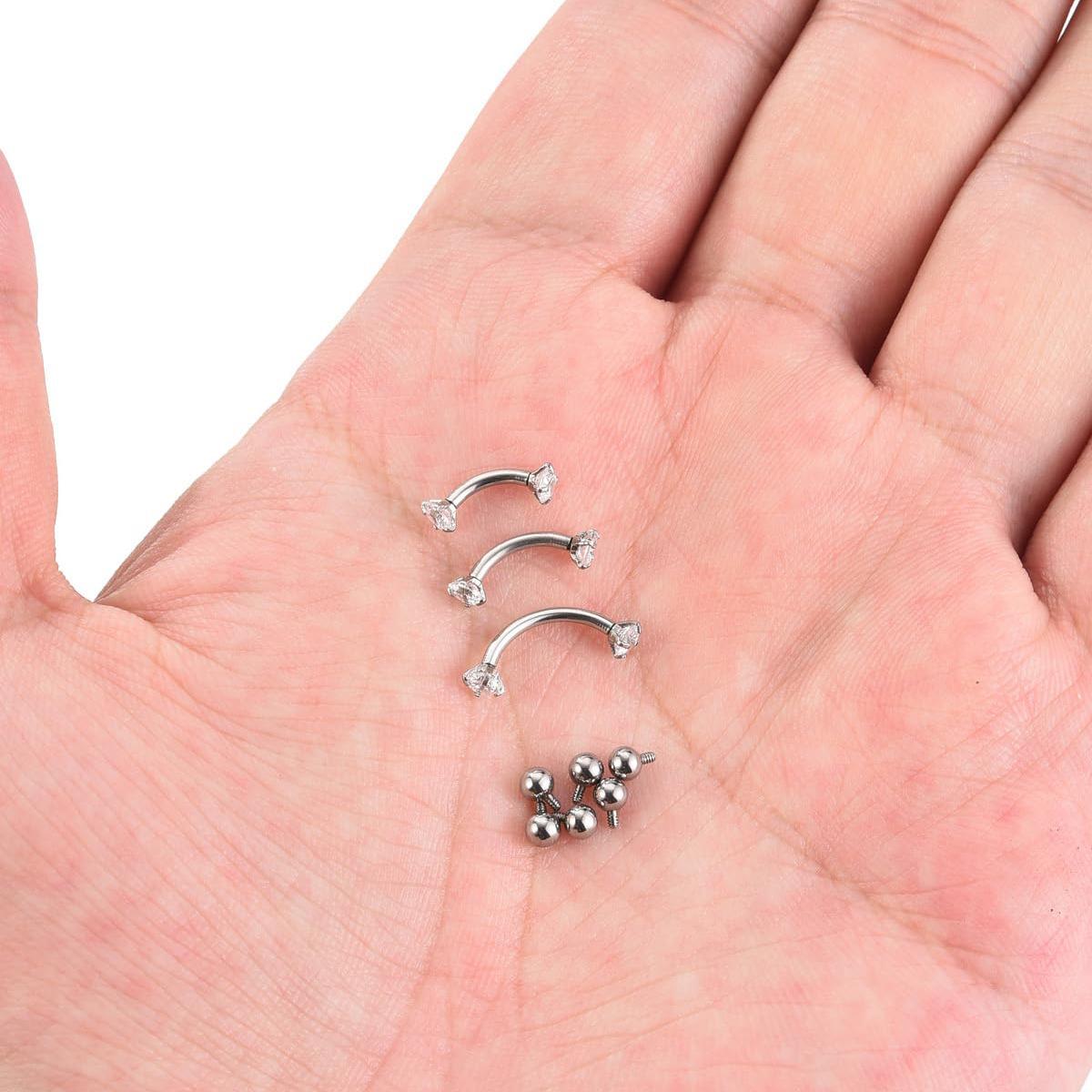 16G 6-10MM Titanium CZ Interna - огляд і ціна Body Jewelry Vertical Labret