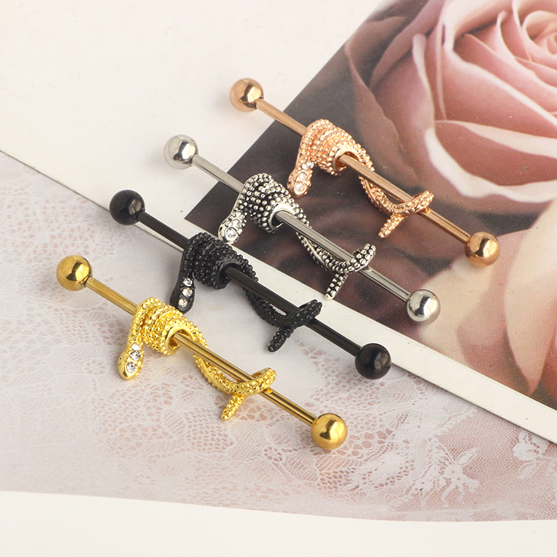 Crystal Snake Industrial Earri - огляд і ціна Industrial Barbell Long
