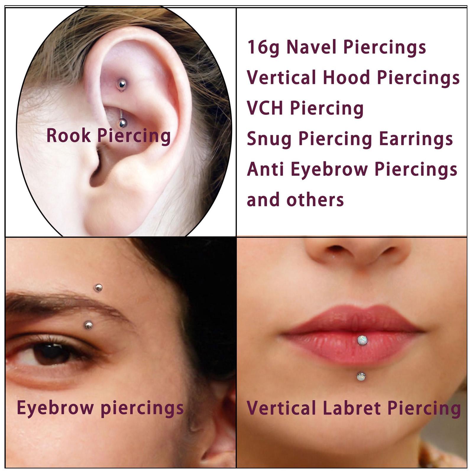10/11/12pcs 16G Stainless Stee - огляд і ціна Body Jewelry Vertical Labret