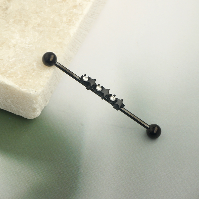 Stainless steel simple star Ba - огляд і ціна Industrial Barbell Long