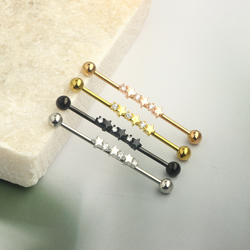 Stainless steel simple star Ba - огляд і ціна Industrial Barbell Long
