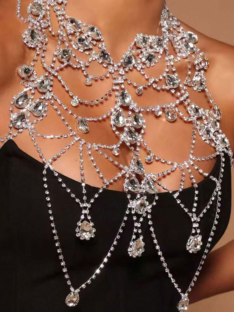 Rhinestone Body Chain Bra Neck - огляд і ціна Body Jewelry