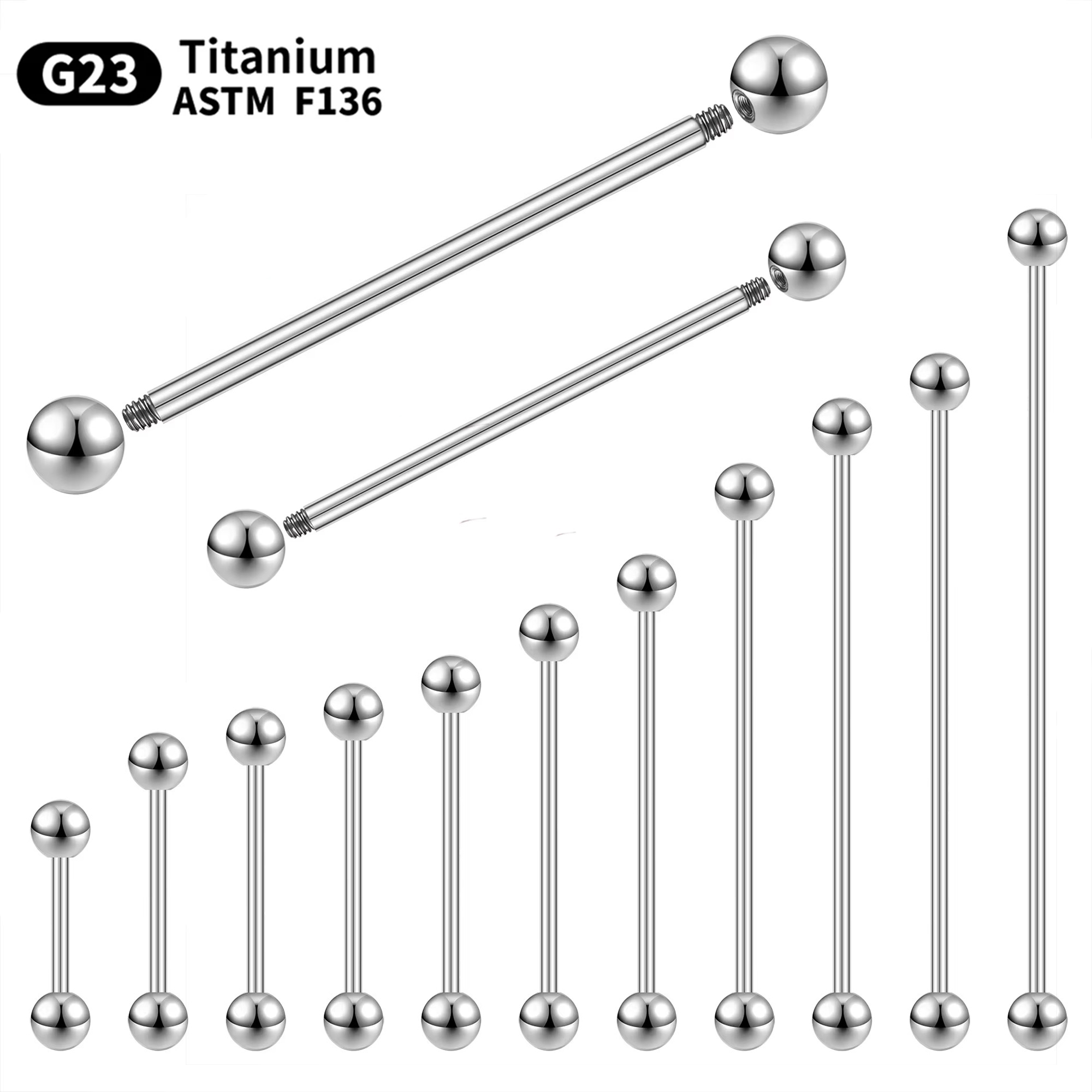 1/5Pcs Titanium Industrial Bar - огляд і ціна Industrial Barbell Long