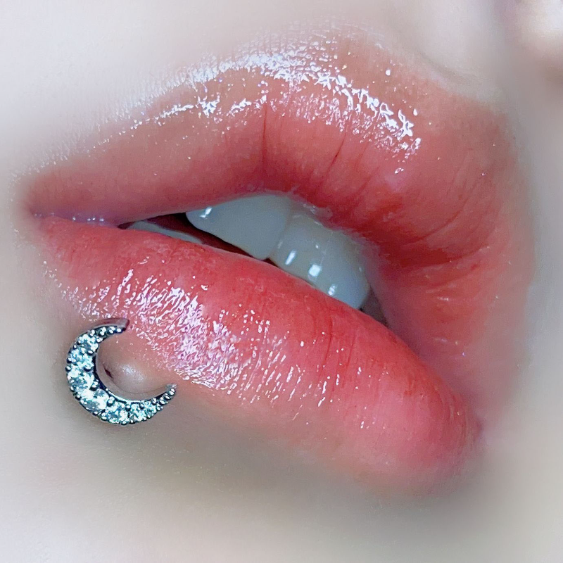 1PC CZ Zirconia Moon Labret Pi - огляд і ціна Body Jewelry Vertical Labret