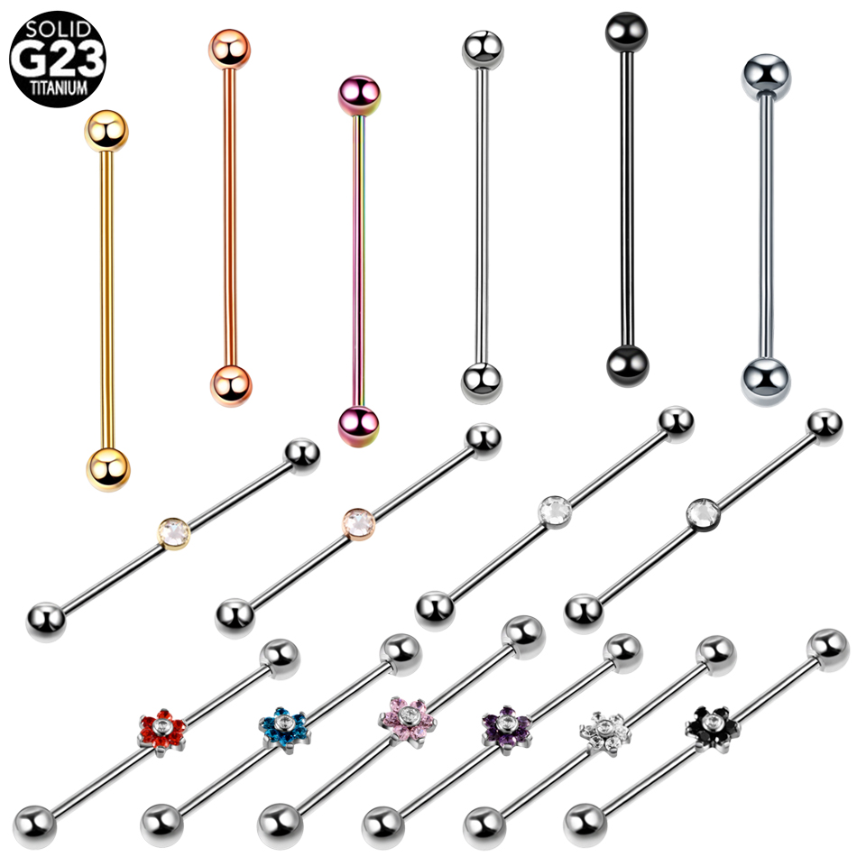 1PC Titanium Piercing Gem Indu - огляд і ціна Body Jewelry Industrial