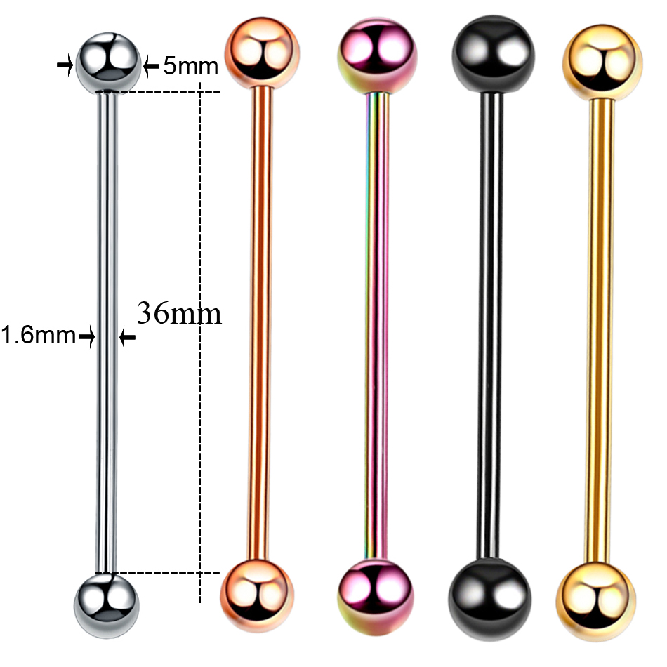 1PC Titanium Piercing Gem Indu - огляд і ціна Body Jewelry Industrial