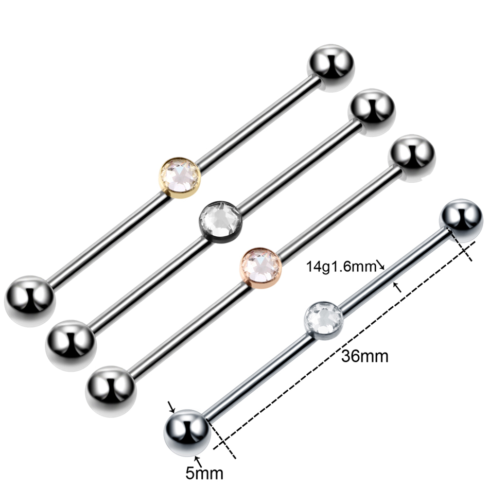 1PC Titanium Piercing Gem Indu - огляд і ціна Body Jewelry Industrial