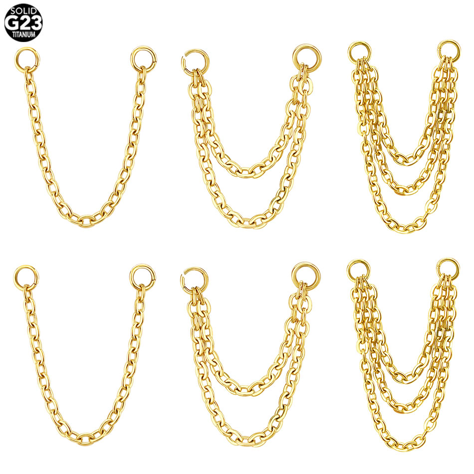 1/5PCS Titanium Double Chain f - огляд і ціна Body Jewelry Industrial