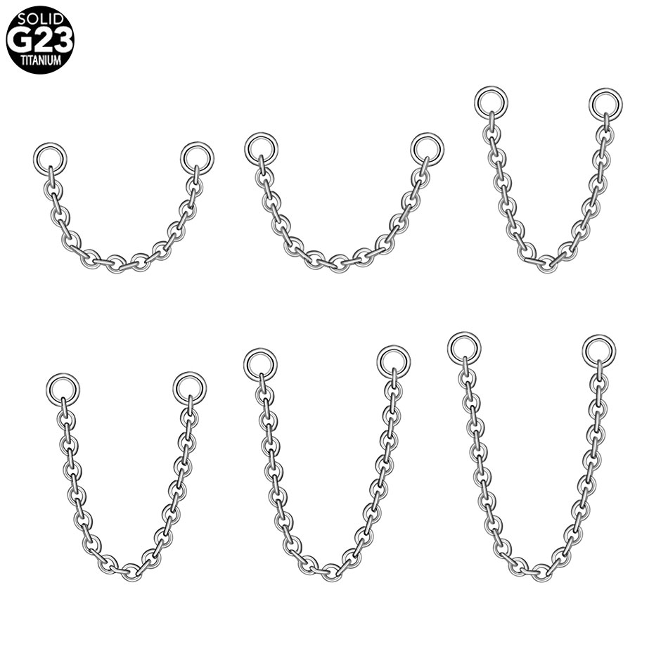 1/5PCS Titanium Double Chain f - огляд і ціна Body Jewelry Industrial