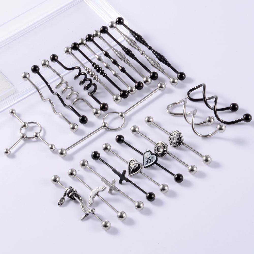1Pcs Surgical Steel Snake Indu - огляд і ціна Body Jewelry Industrial