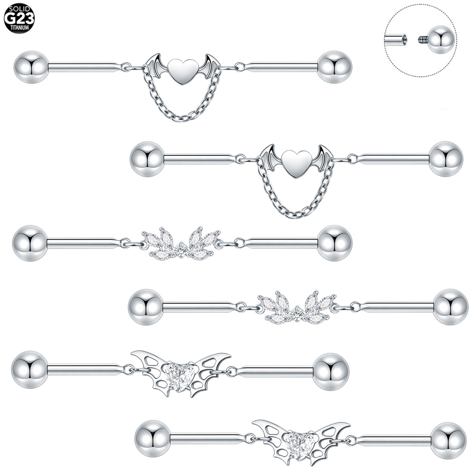 1Pc Titanium CZ Industrial Hel - огляд і ціна Industrial Barbell Long