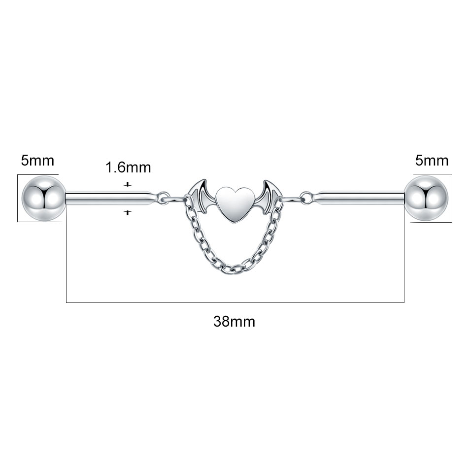 1Pc Titanium CZ Industrial Hel - огляд і ціна Industrial Barbell Long