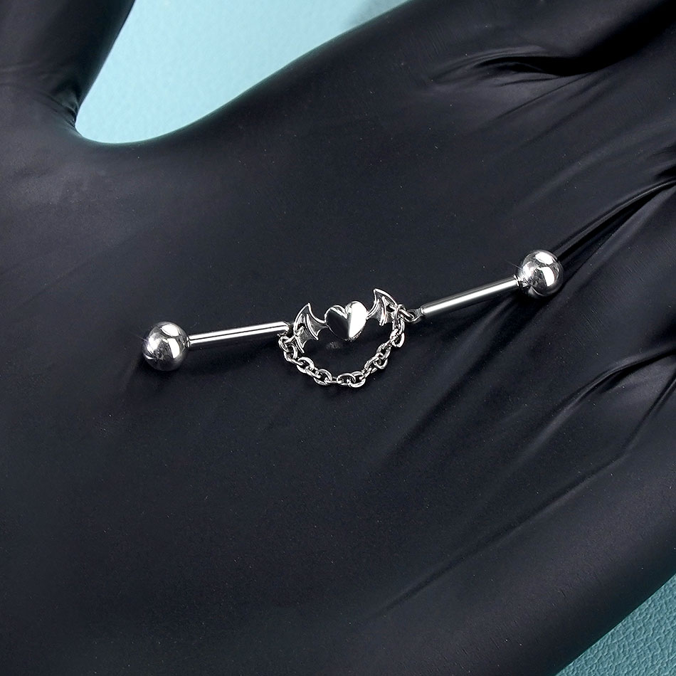 1Pc Titanium CZ Industrial Hel - огляд і ціна Industrial Barbell Long