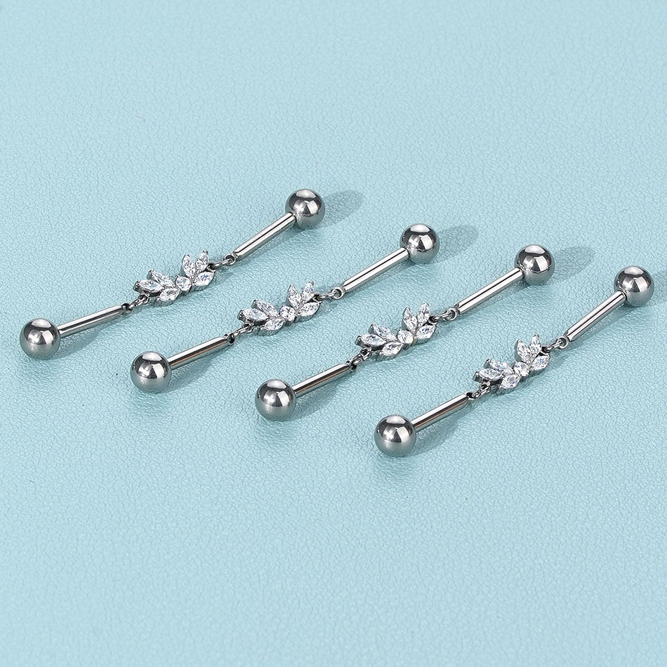 1Pc Titanium CZ Industrial Hel - огляд і ціна Industrial Barbell Long