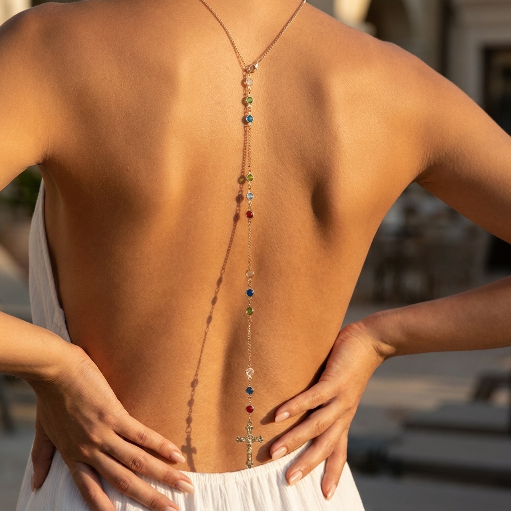 Minimalist Cross Crystal Back  - огляд і ціна Body Jewelry
