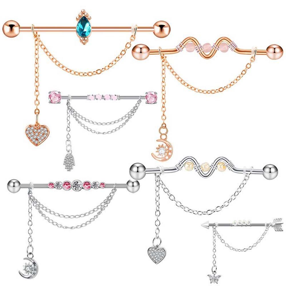 Piercing Jewelry Crystal Barbe - огляд і ціна Industrial Barbell Long