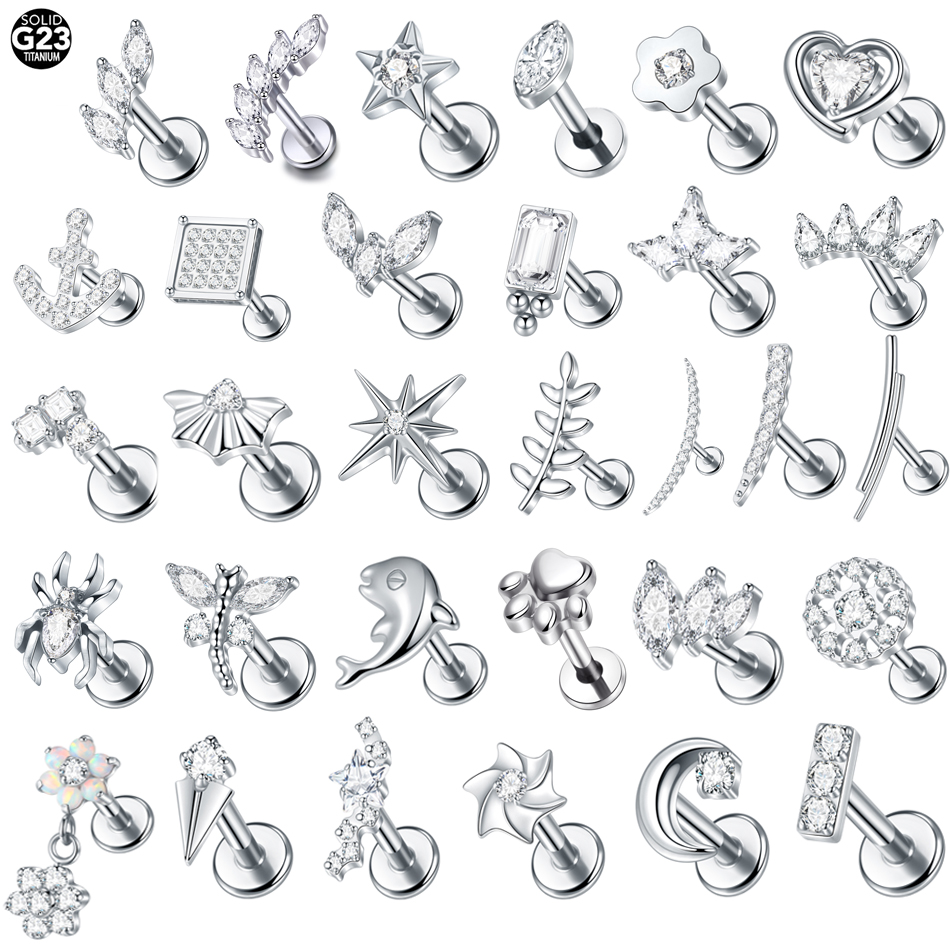 1Pc Titanium Ear Stud Cartilag - огляд і ціна Body Jewelry Internally Threaded