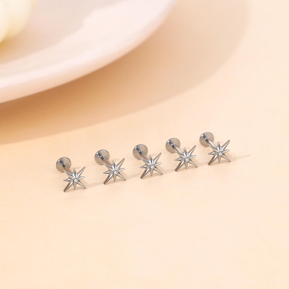1Pc Titanium Ear Stud Cartilag - огляд і ціна Body Jewelry Internally Threaded